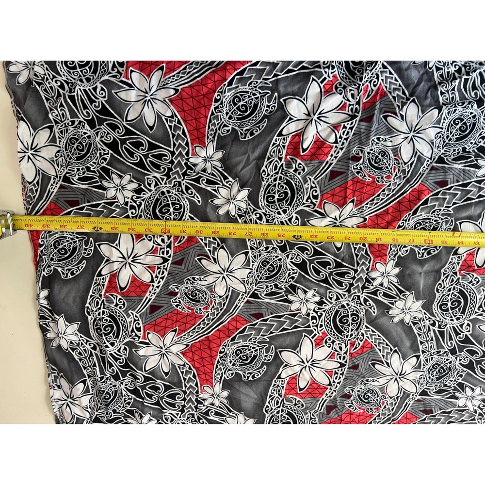 Tribal SeaTurtle Hibiscus Beach Wrap Sarong Hawaiian Vacation Fringe Coverup - Picture 5 of 6